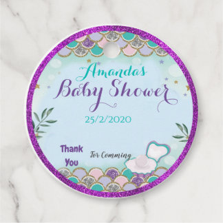 Zeemeermin Skin baby shower Circulaire Favor Tag Bedankjes Labels