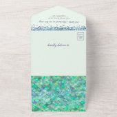 Zeemeermin Smaragdgroene Baby Shower All In One Uitnodiging (Buitenkant)