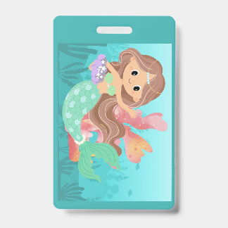 Zeemeermin speelt in de oceaan badge