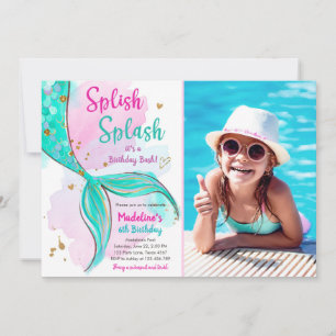 Zeemeermin Splish Splash Birthday Bash Meisje Goud Kaart