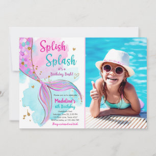 Zeemeermin Splish Splash Birthday Bash Meisje Goud Kaart