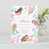 Zeemeermin Splish Splash Onder Het Zee Verjaardag Kaart (Staand voorkant)