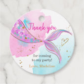Zeemeermin Splish Zwembad Party Meisje Verjaardag Bedankjes Labels (Voorkant)