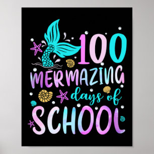Zeemeermin Staart 100 Mermazing Dagen van School P Poster