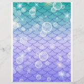 Zeemeermin Staart Onder het Zee Paarse Verjaardag Flyer (Achterkant)