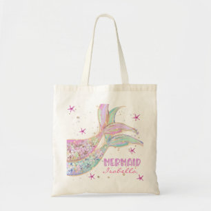 Zeemeermin Staart Roze Groen Goud Glitter Geperson Tote Bag