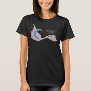 Zeemeermin Sterke Zeemeermin Staart Donker T-shirt