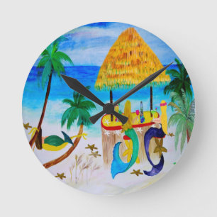 Zeemeermin Strand Tiki Bar Kunst Ronde Klok