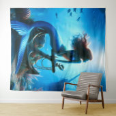 Zeemeermin tapijt wandkleed (In Situ (horizontaal))