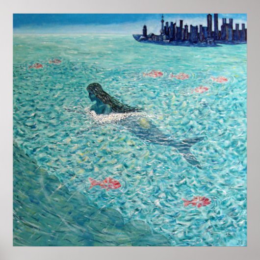 Zeemeermin tegen de Tide Poster (Voorkant)