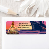 Zeemeermin tegen zonsondergang etiket (Insitu)