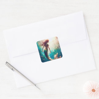 Zeemeermin thema feest aangepaste stickers