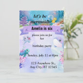 Zeemeermin-thema verjaardagsfeestje uitnodiging-Cu Kaart (Staand voorkant)