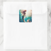 Zeemeermin themafeest aangepaste stickers (Tas)