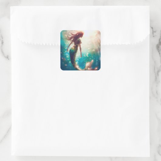 Zeemeermin themafeest aangepaste stickers (Tas)