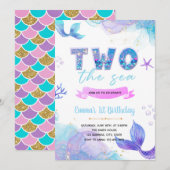 Zeemeermin TWEE de uitnodiging voor het zee (Voorkant / Achterkant)