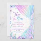 Zeemeermin Twee Het Zee 2e Verjaardagsfeest Kaart (Voorkant)