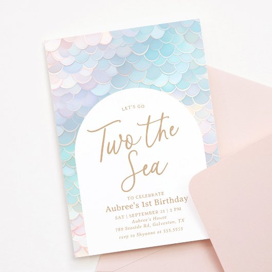 Zeemeermin Twee het Zee 2e Verjaardagsfeest Kaart