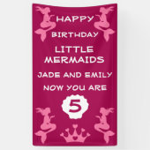 Zeemeermin tweelingzusters spandoek (Verticaal)