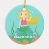 Zeemeermin uit de oceaan, voor meisjes keramisch ornament (Voorkant)