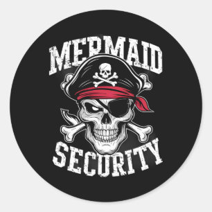 Zeemeermin Veiligheid Piraat Vader Broer Halloween Ronde Sticker
