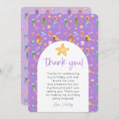 Zeemeermin Verjaardag Foto Bedankt Kaart (Voorkant / Achterkant)