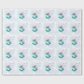 Zeemeermin Verjaardag onder het Zee Cadeaupapier (Vlak)