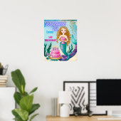 zeemeermin verjaardag poster (Thuiskantoor)