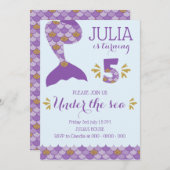 Zeemeermin Verjaardag Uitnodiging Zeemeermin numme (Voorkant / Achterkant)