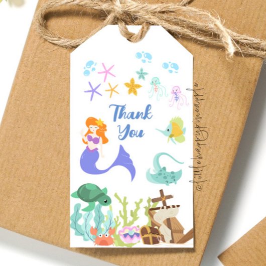 Zeemeermin verjaardagscadeau Label Cadeaulabel