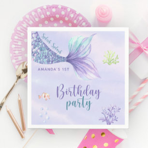 Zeemeermin Verjaardagsfeest onder het Zee Zeemeerm Servet