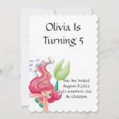 ZEEMEERMIN VERJAARDAGSFEESTUITNODIGING VOOR MEISJE KAART (Voorkant)