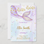 Zeemeermin Verjaardagsuitnodiging Kaart (Voorkant)