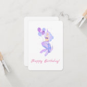 Zeemeermin Verjaardagswensen Kaart (Voorkant / Achterkant in situ)