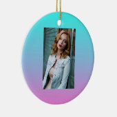 Zeemeermin verloopgradiënt paars roze aqua ombre keramisch ornament (Rechts)