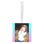 Zeemeermin verloopgradiënt paars roze aqua ombre kubus ornament (Rechts)