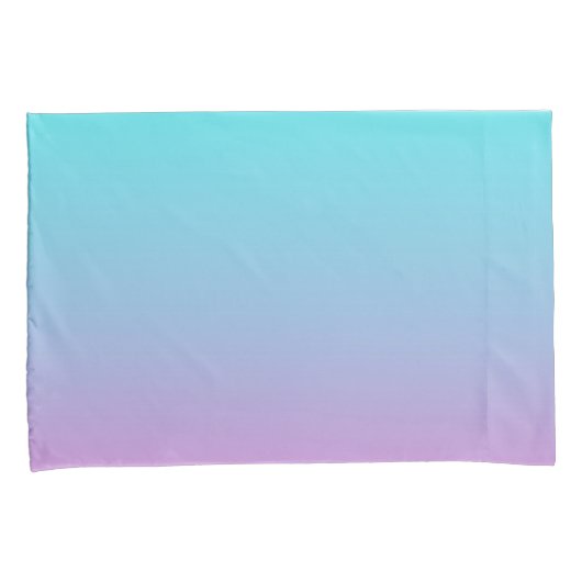 Zeemeermin verloopgradiënt paars roze aqua ombre kussensloop (Voorkant-Rechts)