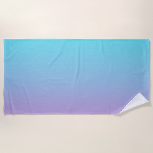 Zeemeermin verloopgradiënt paars roze aqua ombre strandlaken (Voorkant)