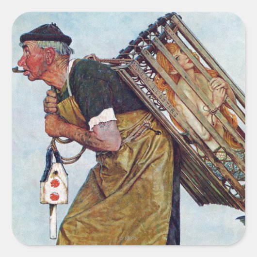 Zeemeermin Vierkante Sticker (Voorkant)