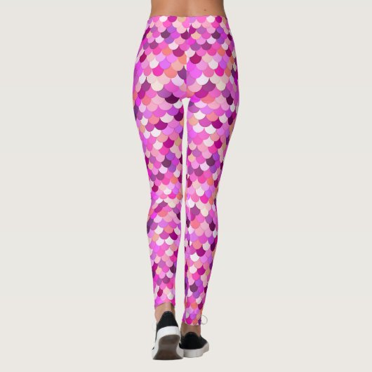 Zeemeermin, Violet, Amethyst en koraal Leggings (Achterkant)