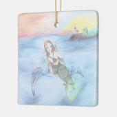 Zeemeermin voor de kust van Maine Keramisch Ornament (Links)