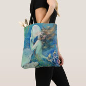 zeemeermin w Pearl Nautical Ocean Nautical Tote Bag (Dichtbij)
