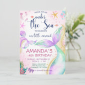 Zeemeermin Waterverf Birthday onder Zee Kaart (Staand voorkant)