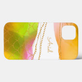 Zeemeermin Waterverf Kunst Gouden Naam Modern Fun Case-Mate iPhone Case (Achterkant (horizontaal))