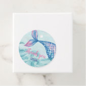 Zeemeermin waterverf Verjaardag Dank u Bedankjes Labels (In situ)