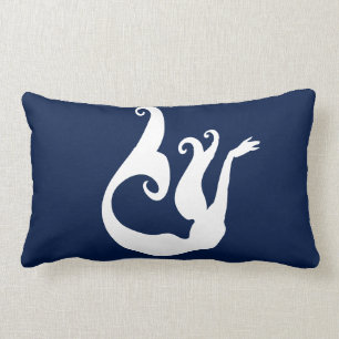 Zeemeermin Wit op blauw kussen