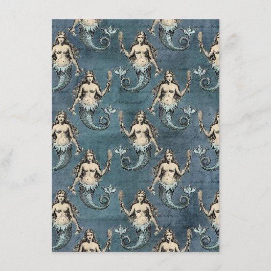 Zeemeermin Zee creaties oceaan blauw Menu (Voorkant)