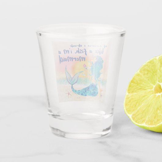 Zeemeermin Zee | Drink Als Een Vis Strand Zonsonde Shot Glas (Achterkant)