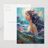 Zeemeermin Zee Godin Fantasy Art Briefkaart (Voorkant / Achterkant)