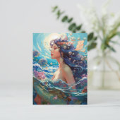 Zeemeermin Zee Godin Fantasy Art Briefkaart (Staand voorkant)